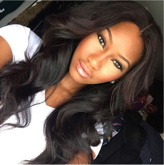 Noir mi-longueur long bouclés cheveux dames capot