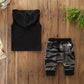2 pièces enfant en bas âge enfants bébé garçon sans manches à capuche vêtements T-shirt hauts camouflage pantalon tenues