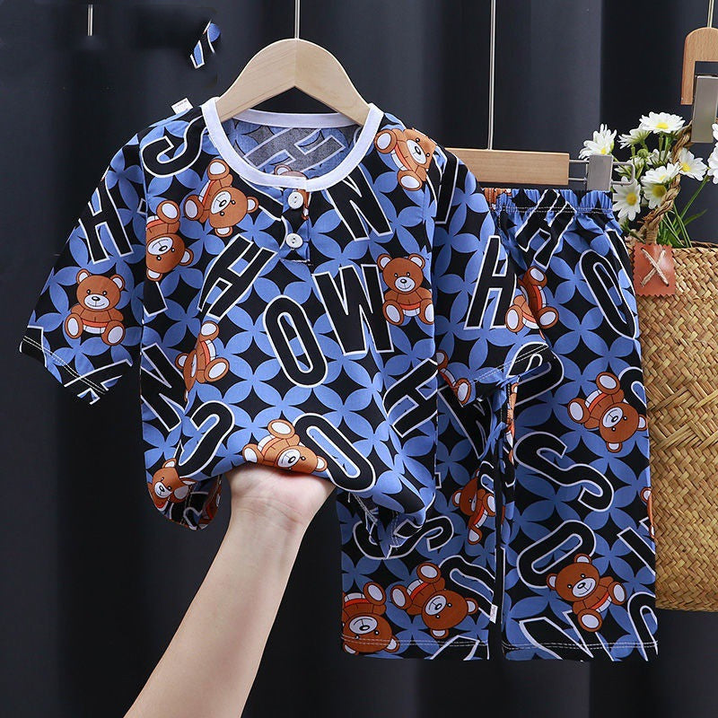 Vêtements d'été coton soie climatisation vêtements bébé vêtements