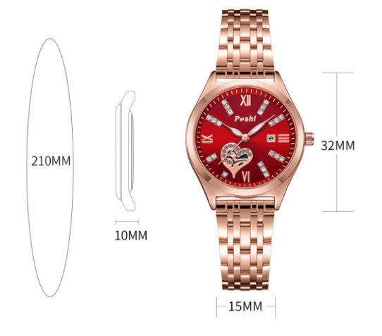 Montre lumineuse à calendrier étanche décontractée pour femme