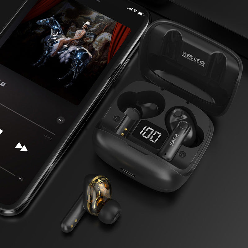 Écouteurs Bluetooth sans fil à affichage numérique transparent TWS