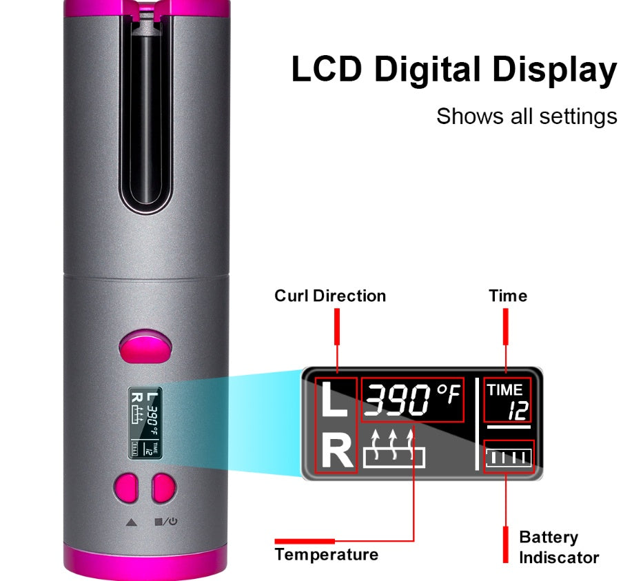 Fer à friser USB sans fil multifonctionnel de charge bigoudi