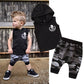 2 pièces enfant en bas âge enfants bébé garçon sans manches à capuche vêtements T-shirt hauts camouflage pantalon tenues