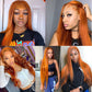Foncé Orange Droite Coiffures Perruque Droite Coiffures