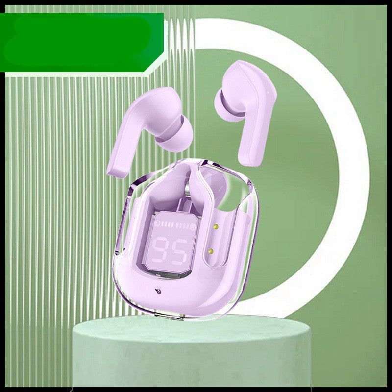 Écouteurs Bluetooth sans fil à affichage numérique transparent TWS