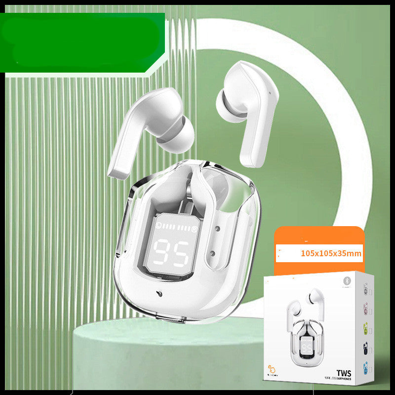 Écouteurs Bluetooth sans fil à affichage numérique transparent TWS