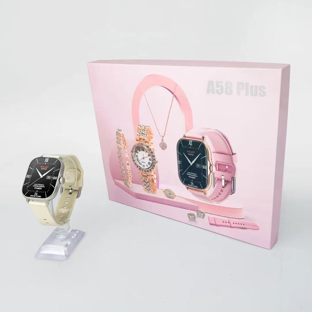 Montre intelligente Bluetooth Appel Fréquence cardiaque Oxygène Sang Femmes