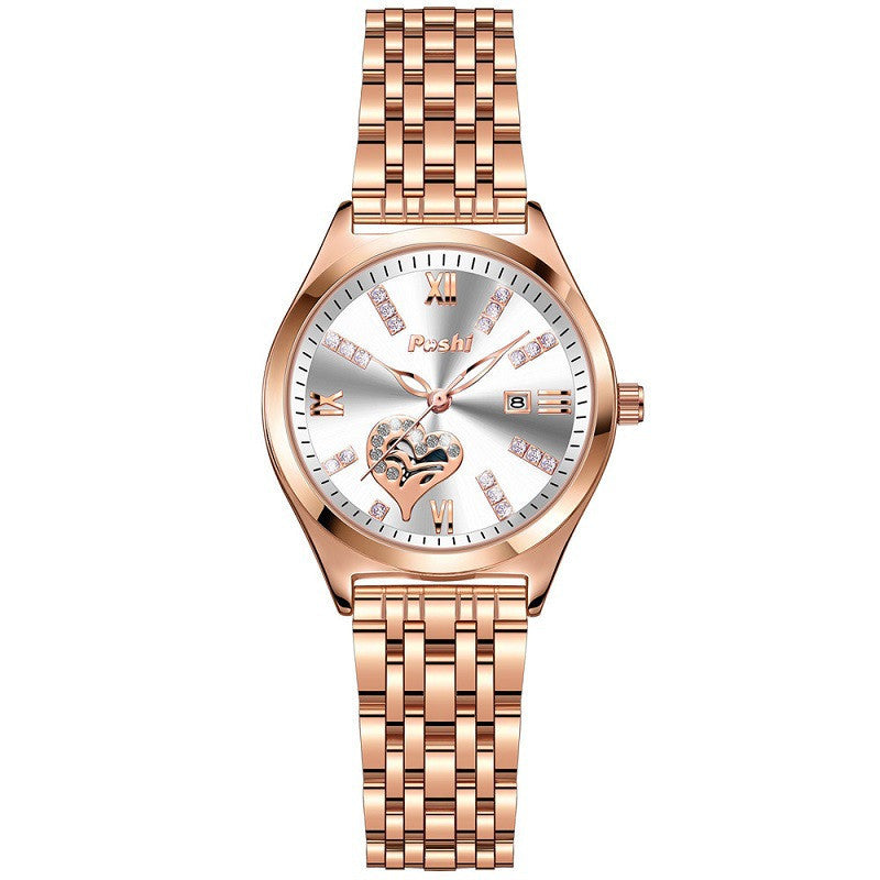Montre lumineuse à calendrier étanche décontractée pour femme
