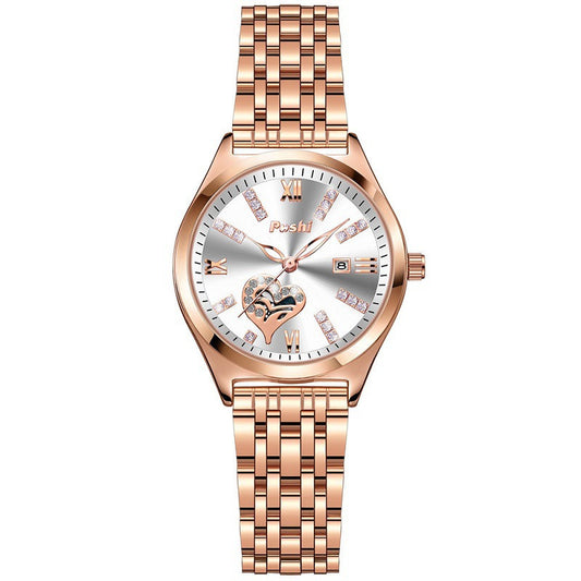 Montre lumineuse à calendrier étanche décontractée pour femme