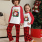De noël Parent-Enfant Vêtements Ensemble À Manches Longues T-Shirt À Carreaux Pantalon Famille Correspondant Pyjama