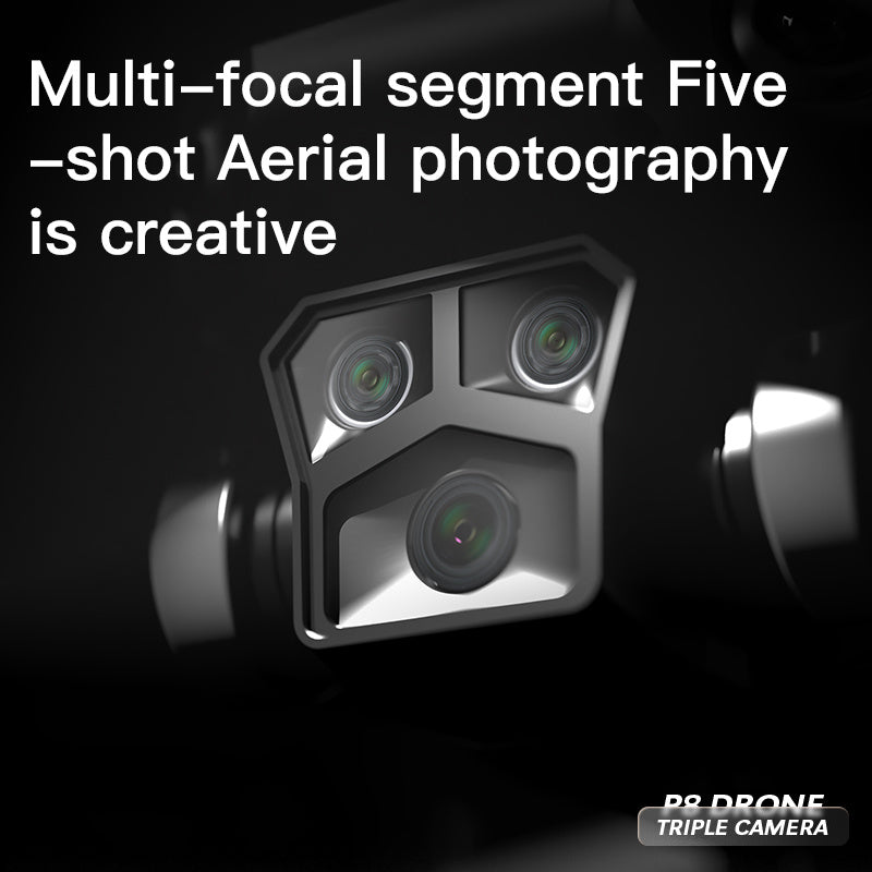 P8 Pro HD Photographie Aérienne Cinq Lens Obstacle Éviter Drone Retour Automatique GPS Quadcopter Télécommande Avion Positionnement GPS