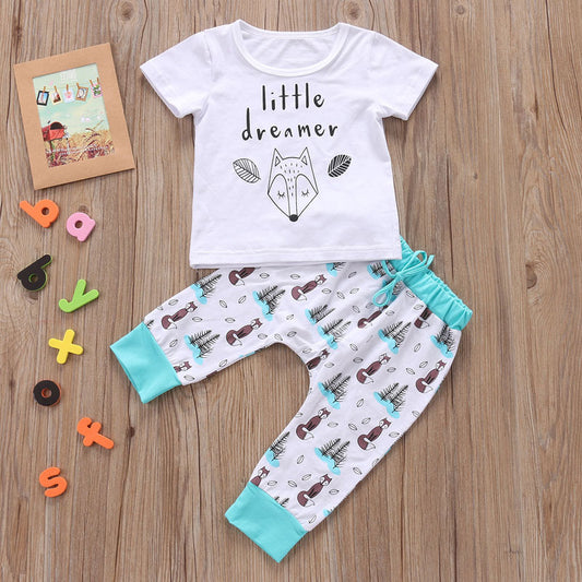 Ensemble de vêtements pour nouveau-né bébé T-shirt Tops Pantalons Petites Garçons et Filles Tenues