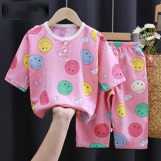 Vêtements d'été coton soie climatisation vêtements bébé vêtements