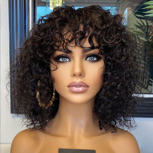 Perruque Deep Fringe naturelle avec frange