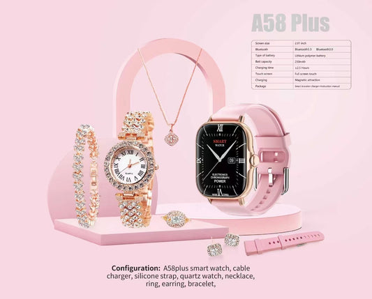 Montre intelligente Bluetooth Appel Fréquence cardiaque Oxygène Sang Femmes