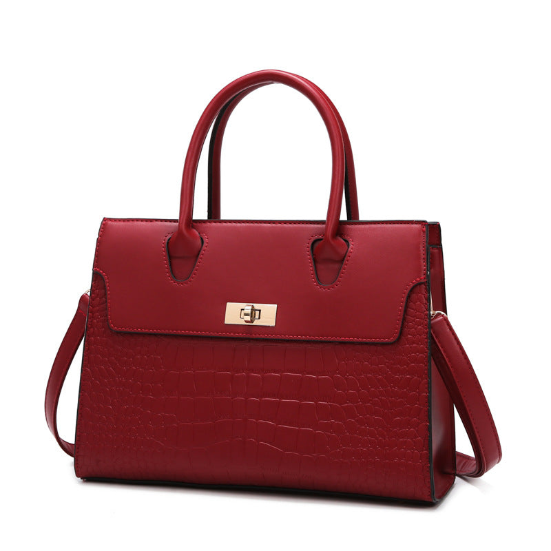 Sac à motif de pierre pour femmes ensemble de trois pièces de grande capacité