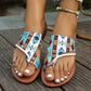 Breathable Printed Toe Covering Roman Style Sandals