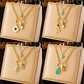 Double-layer Stainless Steel Gold-plated Chain Turquoise