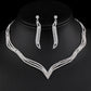Fashion Bright Full Rhinestone Zircon Water Drop Necklace