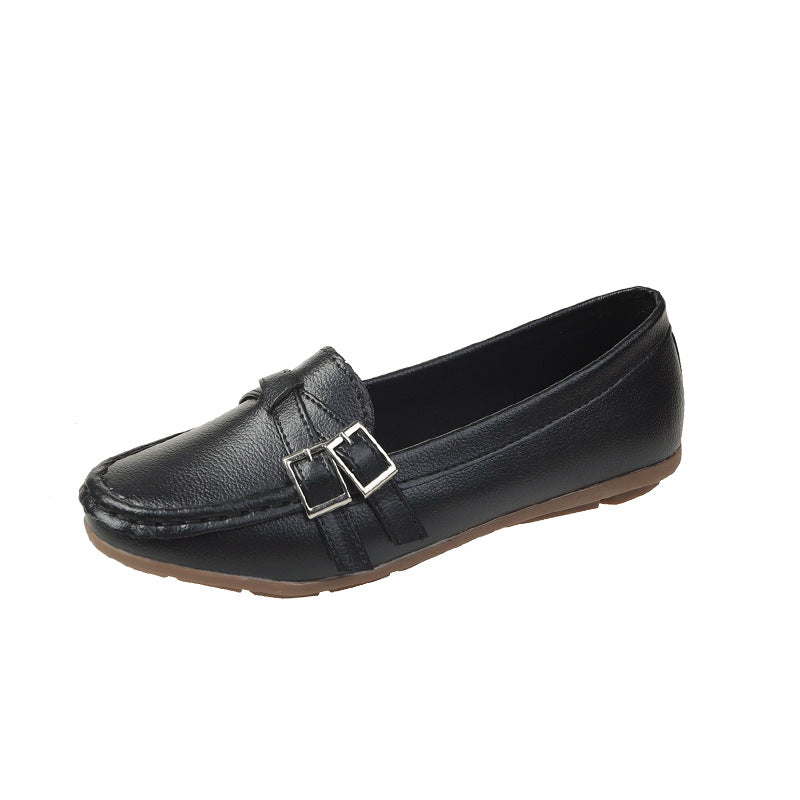 Spring And Autumn New Single Layer Shoes Women's Fashion Belt Buckle Mom Shoes