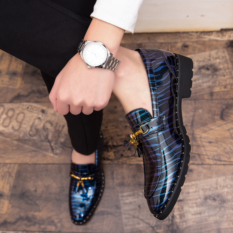 Chaussures en cuir pointu britannique pour hommes style coréen
