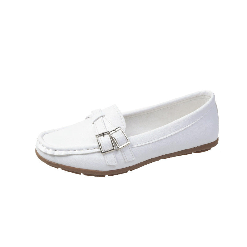 Spring And Autumn New Single Layer Shoes Women's Fashion Belt Buckle Mom Shoes