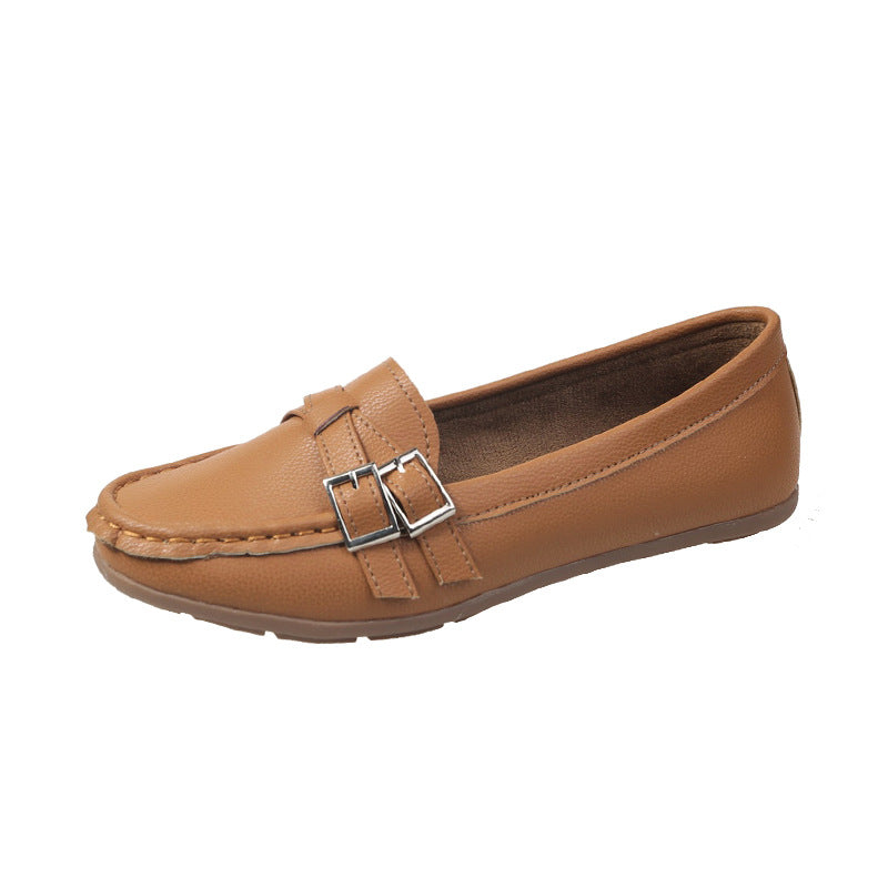 Spring And Autumn New Single Layer Shoes Women's Fashion Belt Buckle Mom Shoes