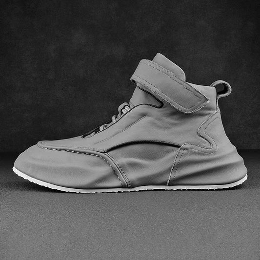 Chaussures de loisirs en cuir de sport polyvalentes doublées de molleton pour hommes