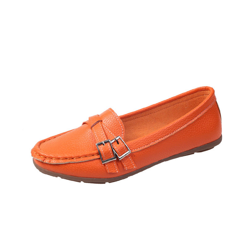 Spring And Autumn New Single Layer Shoes Women's Fashion Belt Buckle Mom Shoes