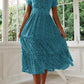 Square Collar Puff Sleeve Floral Dress Long Dress