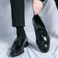 Petites chaussures en cuir décontractées à enfer pointu de style britannique