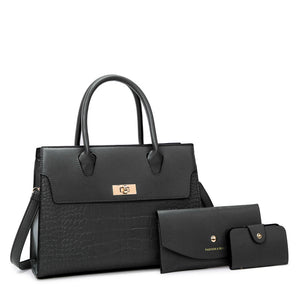 Sac à motif de pierre pour femmes ensemble de trois pièces de grande capacité