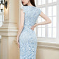 Women's Round Neck Plus Size Dress Sheath