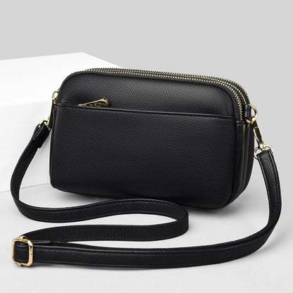 Sac à bandoulière à une épaule pour femme à trois couches de grande capacité