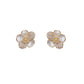 Doux micro-incrusté fleur boucles d'oreilles pour femmes en argent sterling aiguille design d'intérêt spécial