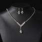 Fashion Bright Full Rhinestone Zircon Water Drop Necklace