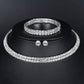 Fashion Bright Full Rhinestone Zircon Water Drop Necklace