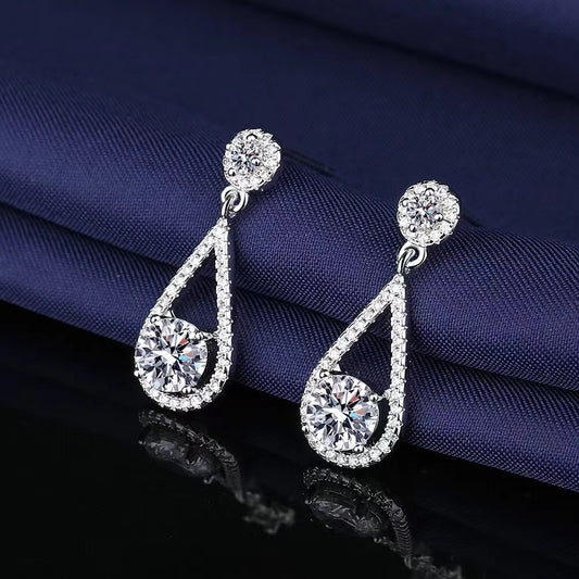 Fashion Jewelry Tassel Water Drop Eardrops Plated Sterling Silver