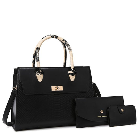 Sac à motif de pierre pour femmes ensemble de trois pièces de grande capacité