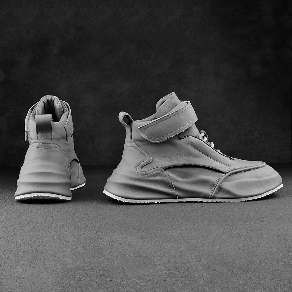 Chaussures de loisirs en cuir de sport polyvalentes doublées de molleton pour hommes
