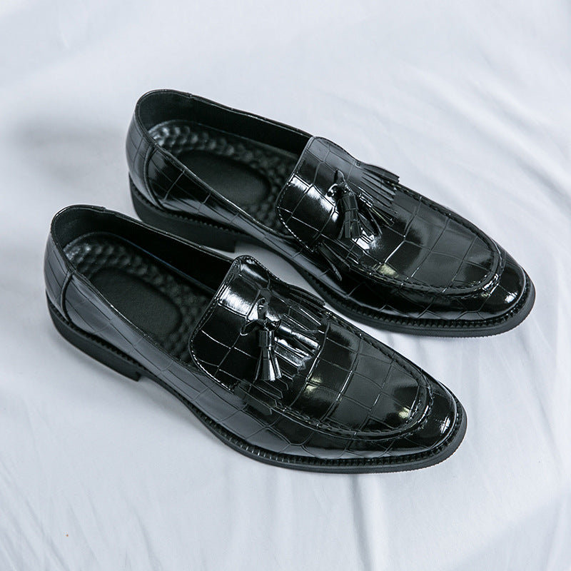 Petites chaussures en cuir décontractées à enfer pointu de style britannique