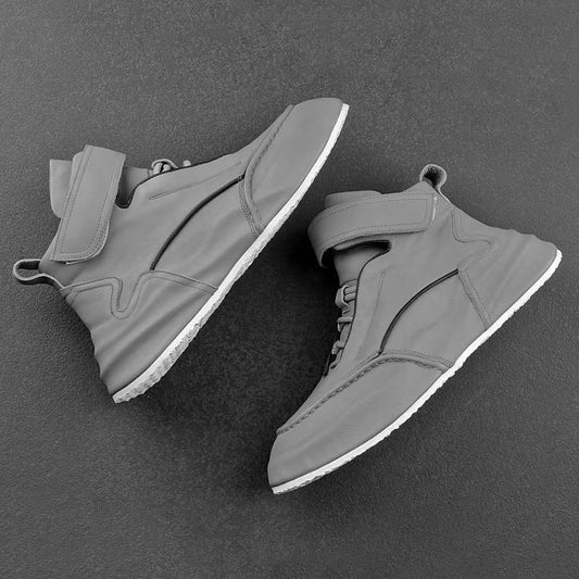 Chaussures de loisirs en cuir de sport polyvalentes doublées de molleton pour hommes
