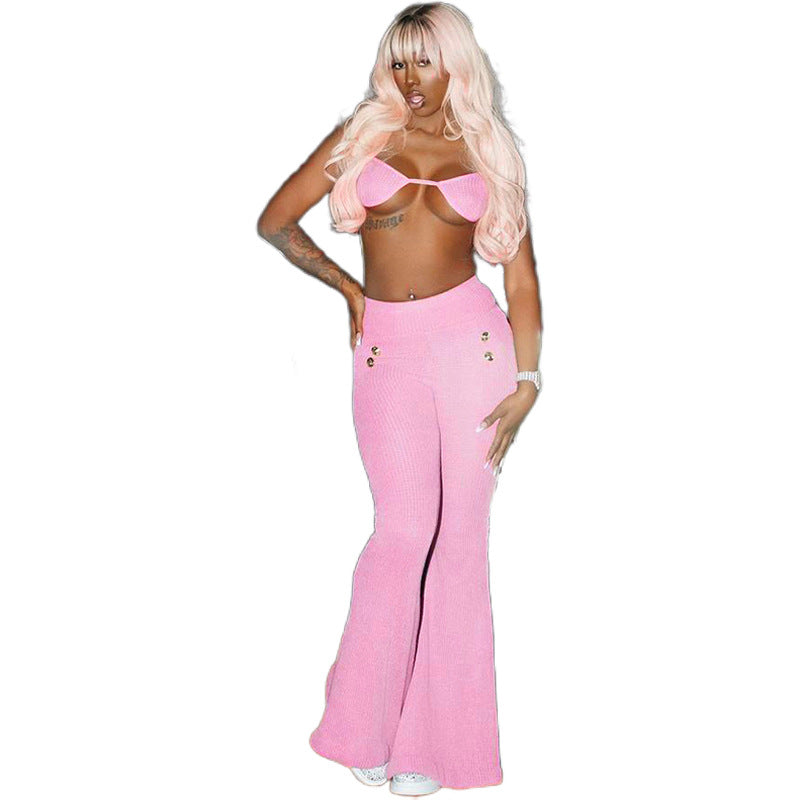 Women's Street Exposed Navel Lace-up Bikini Suit