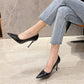 Talons hauts en cuir verni bout pointu français