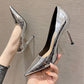 Talons hauts en cuir verni bout pointu français