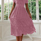 Square Collar Puff Sleeve Floral Dress Long Dress