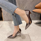 Talons hauts en cuir verni bout pointu français