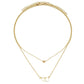 Collier pendentif en forme de coeur creux double couche collier pendentif en forme de coeur classique mignon pour femmes