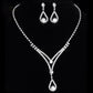 Fashion Bright Full Rhinestone Zircon Water Drop Necklace