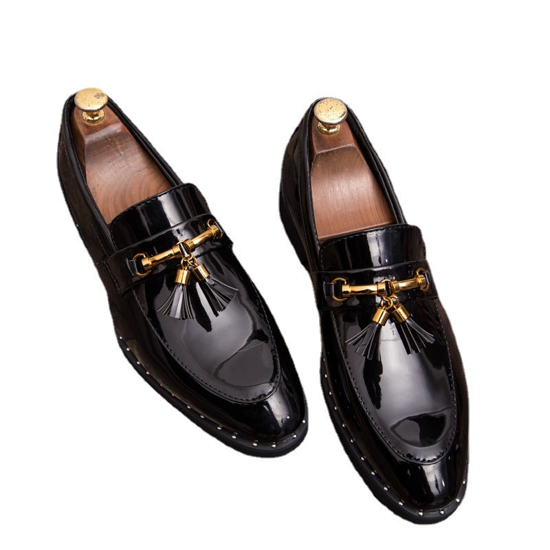 Chaussures en cuir pointu britannique pour hommes style coréen